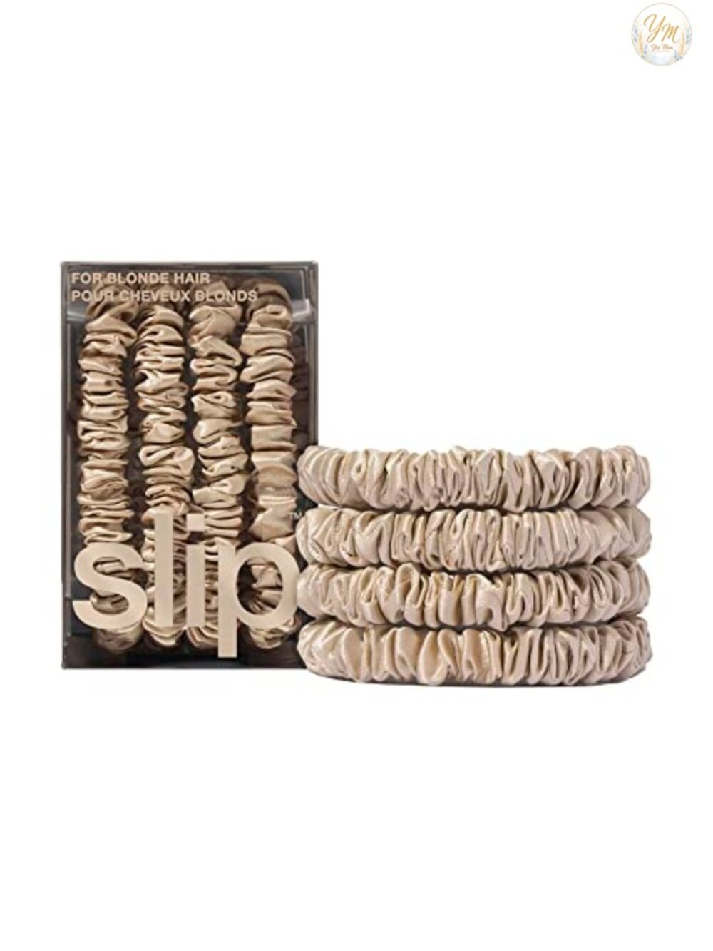 Silk Hair Ties Skinny Scrunchies Set of 4 Anti-Damage Mulberry Silk